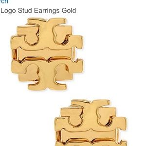 Tory Burch logo stud earrings in gold